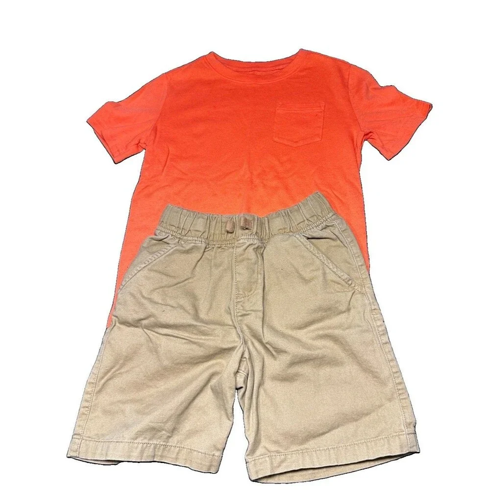 Boys Lot Size Small 4-Piece Outfit Shorts And Tee Shirt